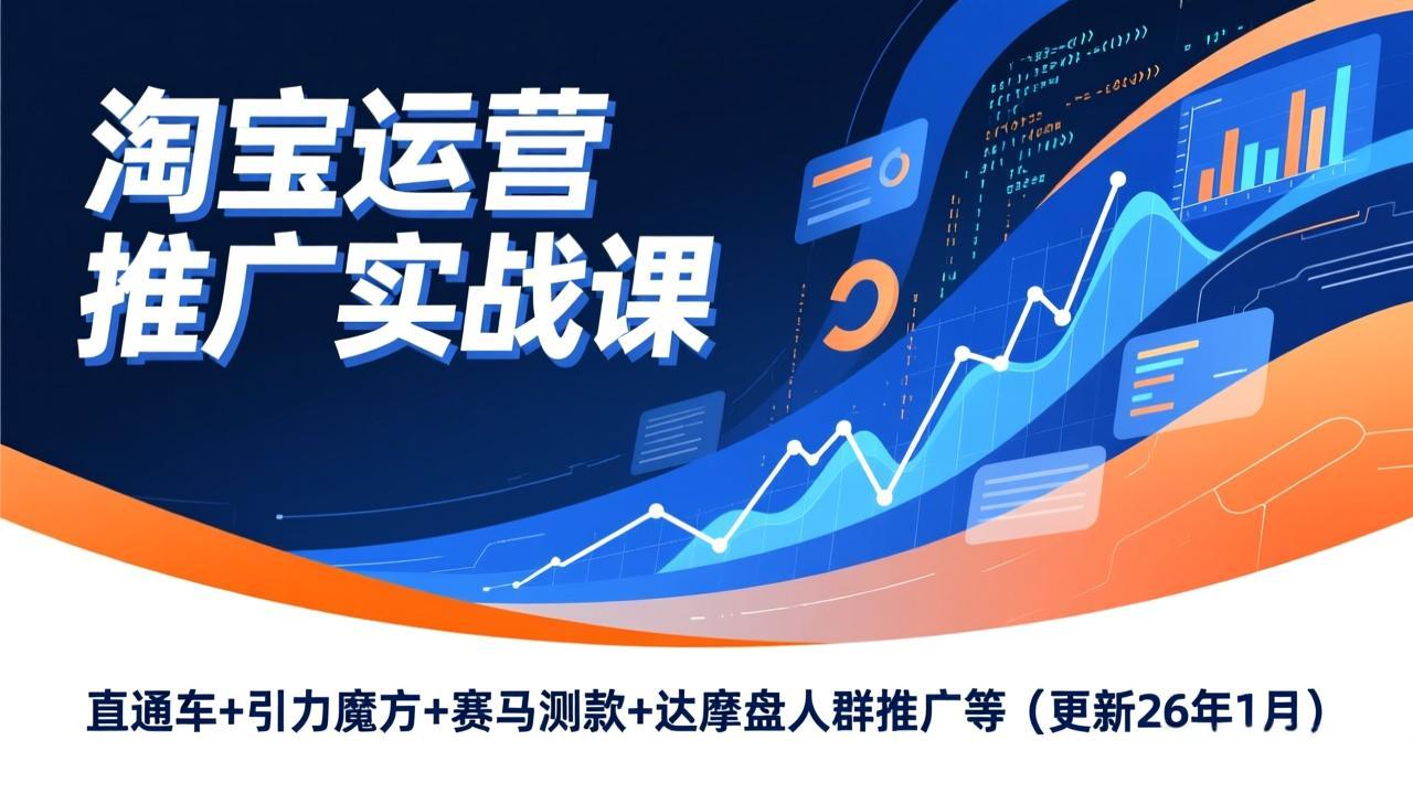 淘宝运营推广实战课,直通车+引力魔方+赛马测款+达摩盘人群推广等(更新26年1月502首码项目网-最新首码项目发布平台-零投资首码项目-工作流-首码项目赚钱-首码项目-首码项目-推广资源源码-学科资源-全网最全最新项目502首码项目网