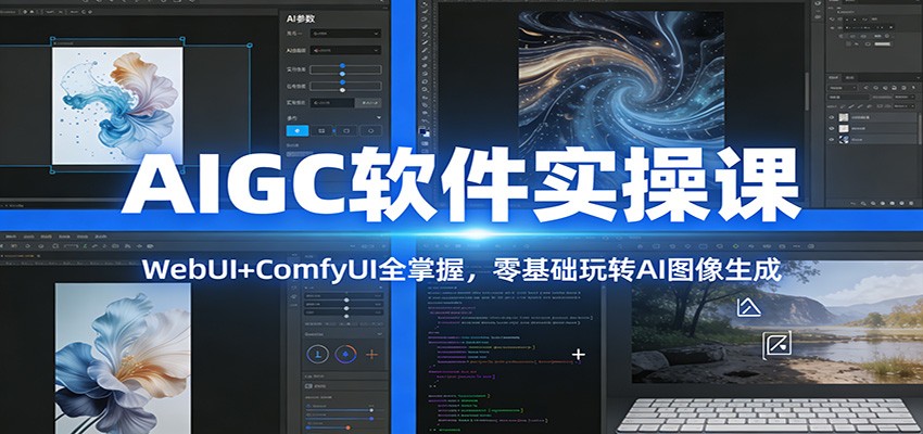 AIGC软件实操课:WebUI+ComfyUI全掌握,零基础玩转AI图像生成502首码项目网-最新首码项目发布平台-零投资首码项目-工作流-首码项目赚钱-首码项目-首码项目-推广资源源码-学科资源-全网最全最新项目502首码项目网