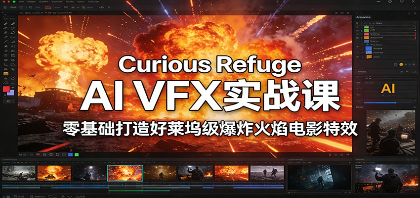 Curious Refuge AI VFX实战课，零基础打造好莱坞级爆炸火焰电影特效502首码项目网-最新首码项目发布平台-零投资首码项目-工作流-首码项目赚钱-首码项目-首码项目-推广资源源码-学科资源-全网最全最新项目502首码项目网