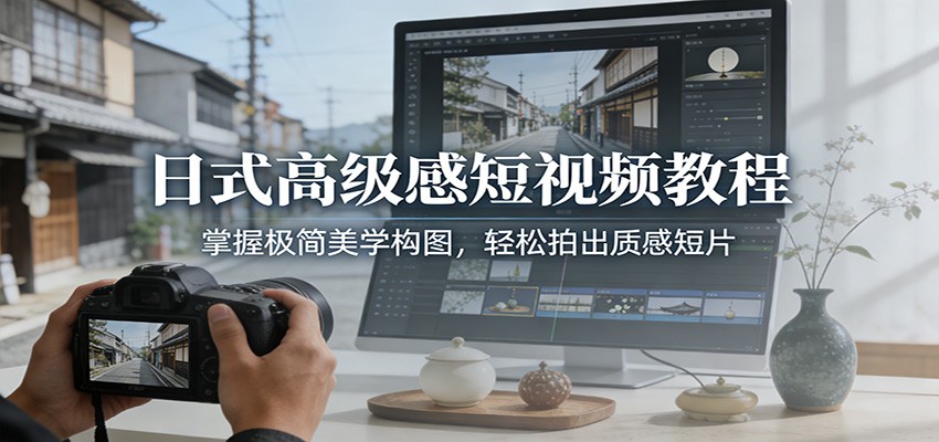 日式高级感短视频教程：掌握极简美学构图，轻松拍出质感短片502首码项目网-最新首码项目发布平台-零投资首码项目-工作流-首码项目赚钱-首码项目-首码项目-推广资源源码-学科资源-全网最全最新项目502首码项目网