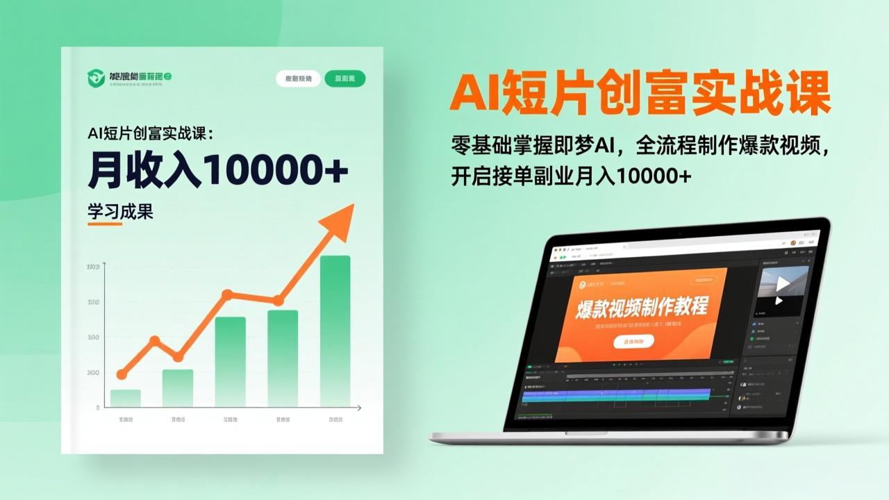 AI短片创富实战课:零基础掌握即梦AI,全流程制作爆款视频,开启接单副业月入10000+(更新502首码项目网-最新首码项目发布平台-零投资首码项目-工作流-首码项目赚钱-首码项目-首码项目-推广资源源码-学科资源-全网最全最新项目502首码项目网
