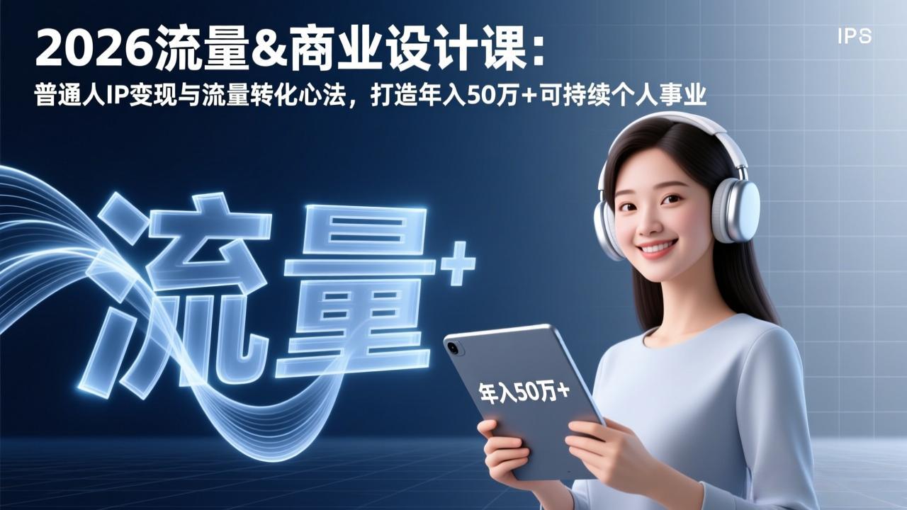 2026流量&商业设计课:普通人IP变现与流量转化心法,打造年入50万+可持续个人事业502首码项目网-最新首码项目发布平台-零投资首码项目-工作流-首码项目赚钱-首码项目-首码项目-推广资源源码-学科资源-全网最全最新项目502首码项目网