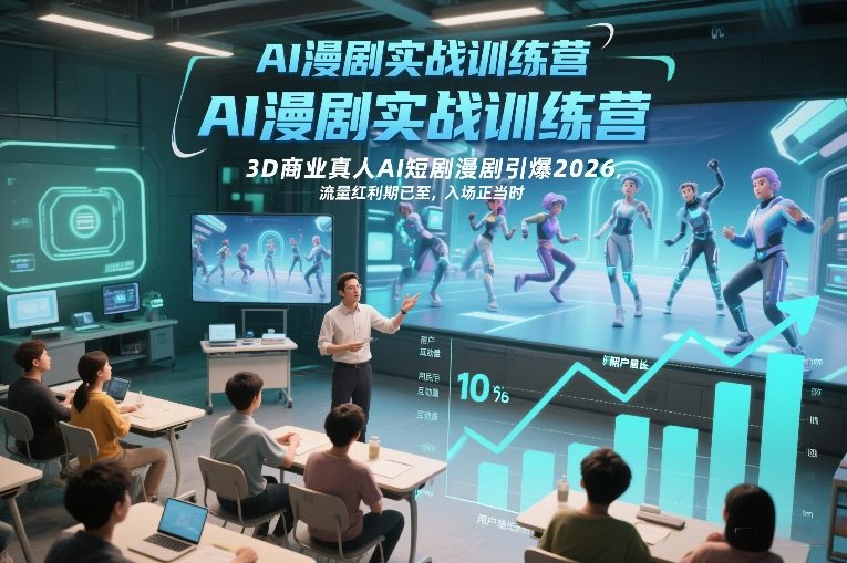 AI漫剧实战训练营,3D商业真人AI短剧漫剧引爆2026,流量红利期已至,入场正当时502首码项目网-最新首码项目发布平台-零投资首码项目-工作流-首码项目赚钱-首码项目-首码项目-推广资源源码-学科资源-全网最全最新项目502首码项目网