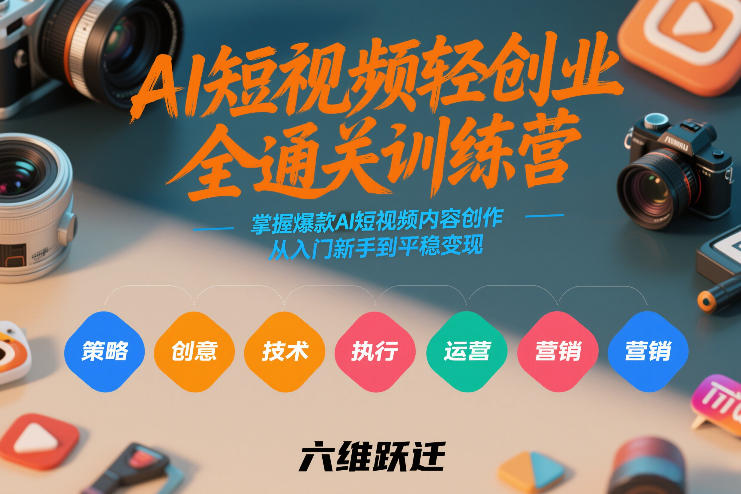 AI短视频轻创业全通关训练营，掌握爆款AI短视频内容创作，从入门新手到平稳变现的六维跃迁502首码项目网-最新首码项目发布平台-零投资首码项目-工作流-首码项目赚钱-首码项目-首码项目-推广资源源码-学科资源-全网最全最新项目502首码项目网