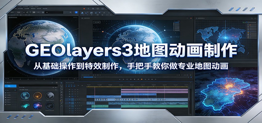 GEOlayers3地图动画制作：从基础操作到特效制作，手把手教你做专业地图动画502首码项目网-最新首码项目发布平台-零投资首码项目-工作流-首码项目赚钱-首码项目-首码项目-推广资源源码-学科资源-全网最全最新项目502首码项目网