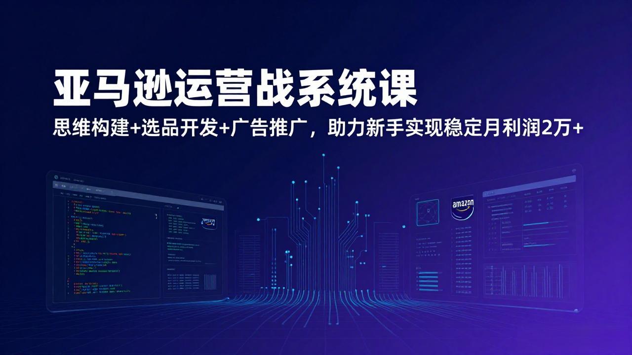 亚马逊运营实战系统课，思维构建+选品开发+广告推广，助力新手实现稳定月利润2万+(更新502首码项目网-最新首码项目发布平台-零投资首码项目-工作流-首码项目赚钱-首码项目-首码项目-推广资源源码-学科资源-全网最全最新项目502首码项目网