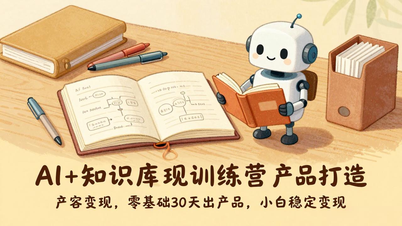 AI+知识库变现训练营，产品打造、内容创作、全平台变现，零基础30天出产品，小白稳定变现502首码项目网-最新首码项目发布平台-零投资首码项目-工作流-首码项目赚钱-首码项目-首码项目-推广资源源码-学科资源-全网最全最新项目502首码项目网