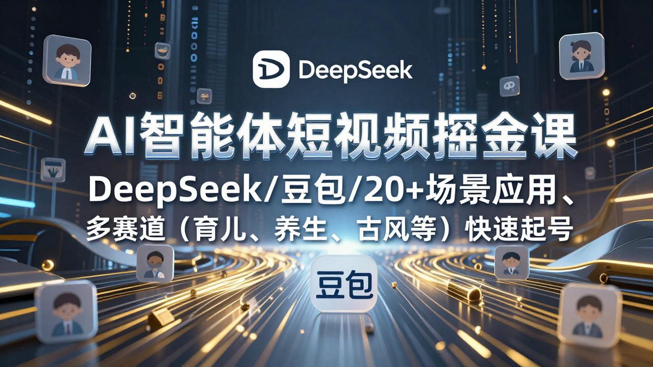 AI智能体短视频掘金课,DeepSeek/豆包/20+场景应用、多赛道(育儿、养生、古风等502首码项目网-最新首码项目发布平台-零投资首码项目-工作流-首码项目赚钱-首码项目-首码项目-推广资源源码-学科资源-全网最全最新项目502首码项目网